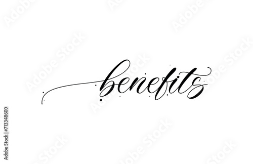 benefits text on white background