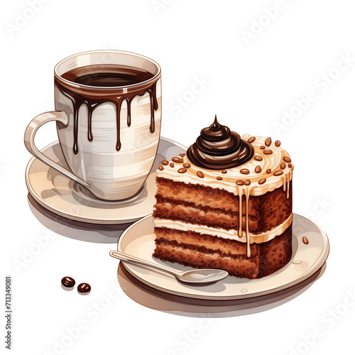 cliparts bundle water color of coffee and cake