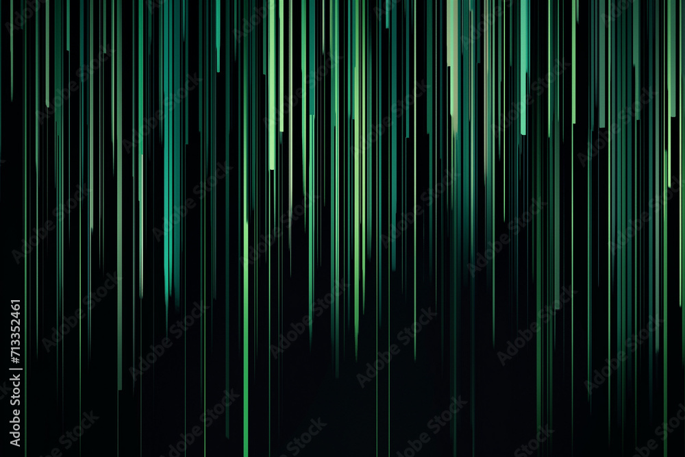 Straight vertical lines with green tones on black background Straight vertical lines with green tones on black background