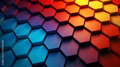 Evolving gradient geometry abstract shapes interplay, crafting a dynamic and captivating backdro,, Hexagon geometric pattern background with luminous effect 
