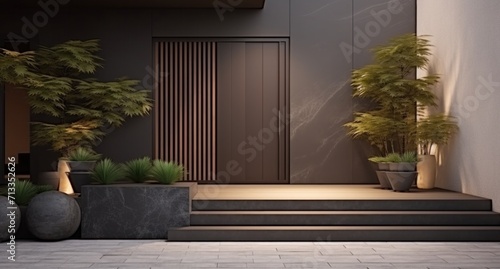 entryway of entrance door with plants