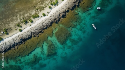 aerial view of Florida Keys or Asia. Clear azure water, transparent Water. photo