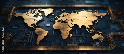 a world map is shown on an electronic board