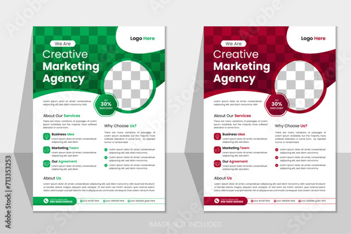 A bundle of 2 template  flyer design, creative marketing flyer design photo