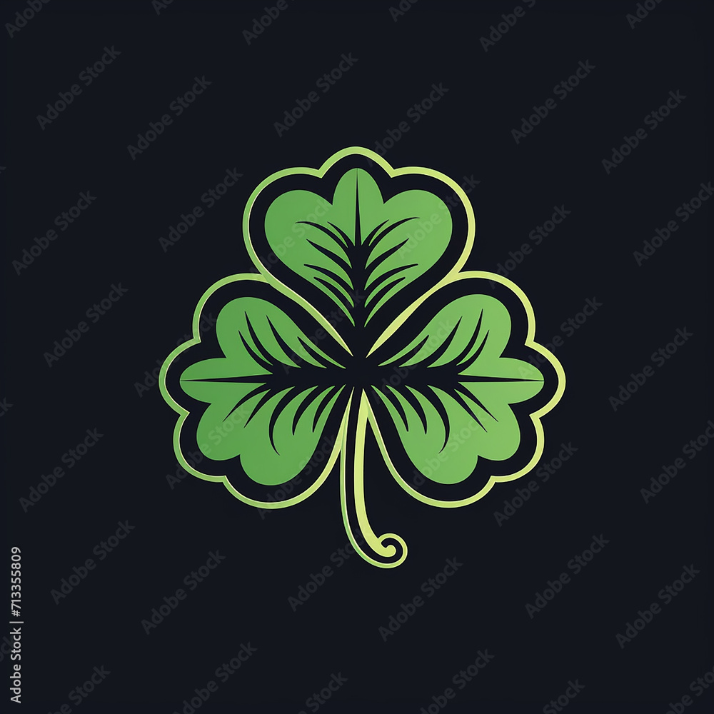 Good luck four leaf clover flat icon for apps and websites