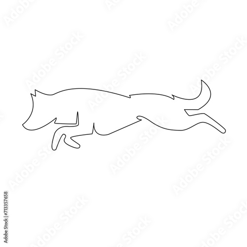 Continuous Vector line drawing of fastest dog