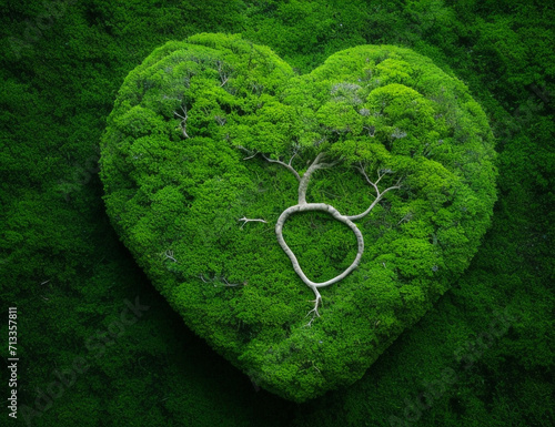 heart shape made of green leaves