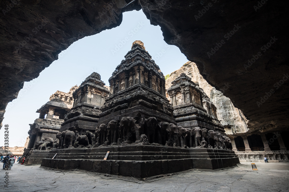views of ellora caves in aurangabad, india