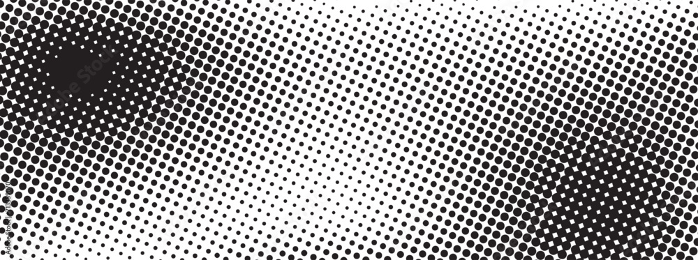 Black and white dotted halftone background. Grunge halftone vector background in black and white colors. Distressed overlay texture Black and white dotted halftone background. Grunge halftone vector background in black and white colors. Distressed overlay texture
