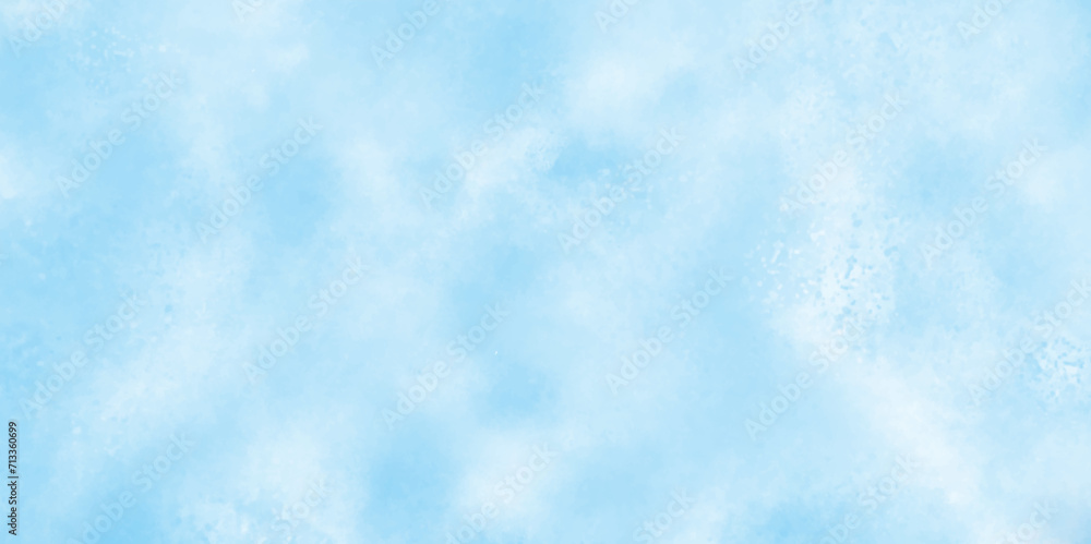 Brush painted aquarelle paint Light sky blue watercolor texture, ocean blue watercolor splash texture, Watercolor Shades The White Cloud and Blue Sky with small clouds.	