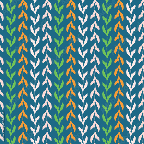 Trendy vector floral pattern with organic botanical shapes. Modern bold summer flower print, design in scandi style.