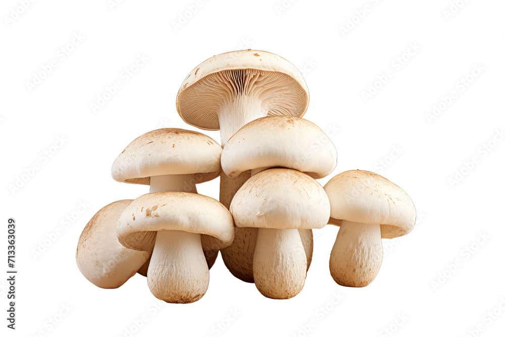 group of mushroom isolated, Isolated on tran sparent PNG background, Generative ai - obrazy, fototapety, plakaty 