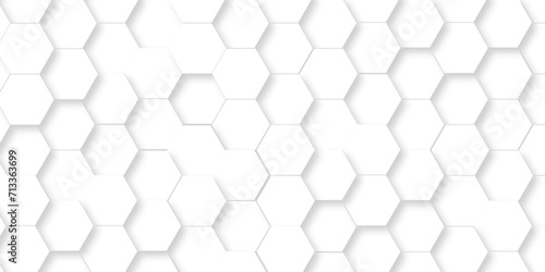 Fototapeta Naklejka Na Ścianę i Meble -  Background hexagons White Hexagonal Luxury honeycomb grid White Pattern. Vector Illustration. 3D Futuristic abstract honeycomb mosaic white wallpaper background. Abstract geometric mesh cell texture.