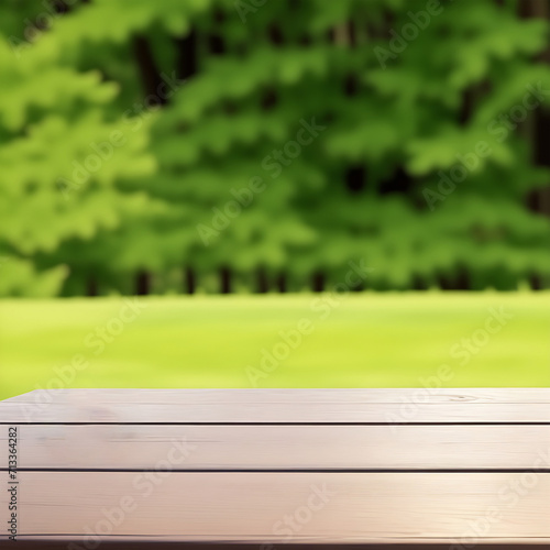 Blank Wooden Table Blur background