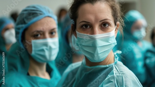 growing threat of a pandemic, doctors in masks in front of the growing threat of a pandemic, a global health problem