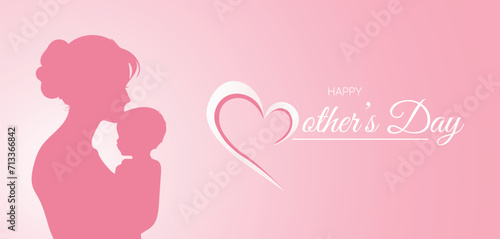 happy mother's day woman with kid vector poster