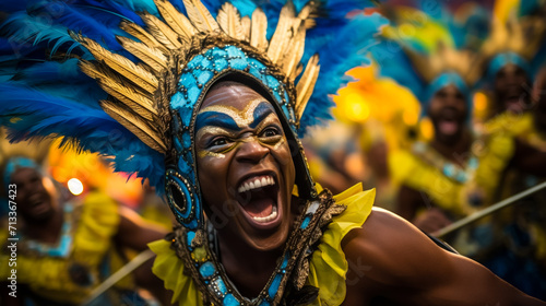 Portrait of a beautiful woman in a costume at the carnival in Rio de Janeiro, Generative AI © MohammadAizaz