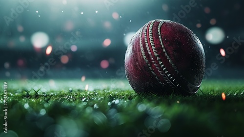 closeup shot of cricket ball photo