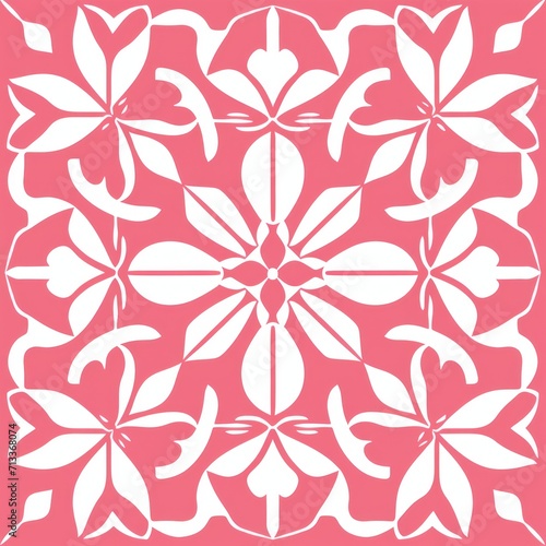 Pink aperiodic geometric seamless patterns for hydraulic tile 