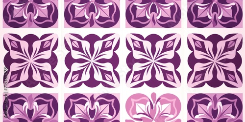 Purple aperiodic geometric seamless patterns for hydraulic tile