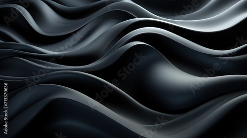 Modern, Soft Pop, reflective wave textures on dark gray background. Monochromatic waves.