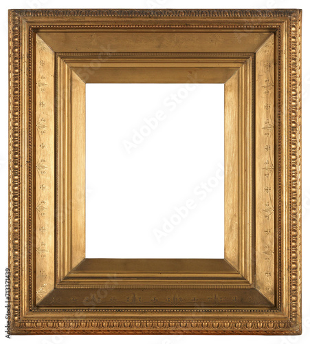 Large wide picture frame on a transparent background, in PNG format. 