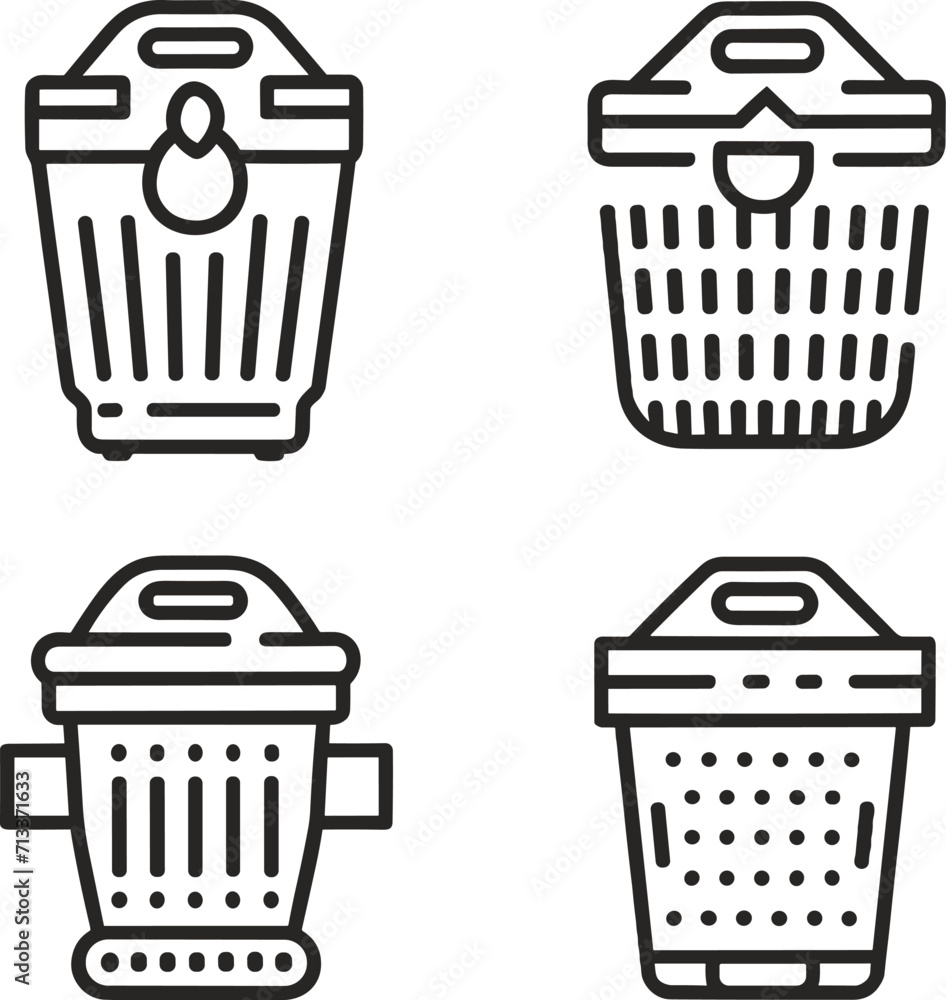 trash can icons set, element for design trash can icons set, element for design