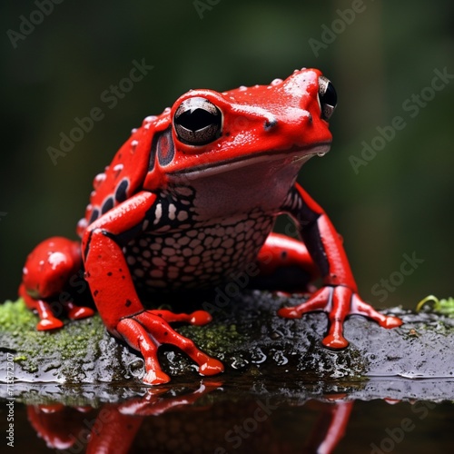 Very nice red frog images Generative AI