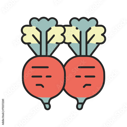 Radish cute illustration vector SVG