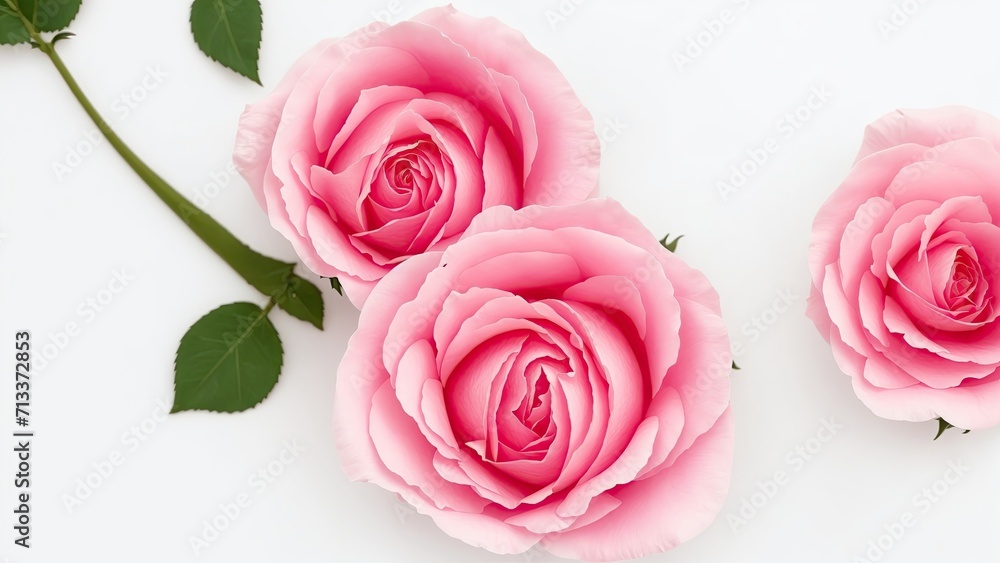 Beautiful Rose flowers on white surface Beautiful Rose flowers on white surface