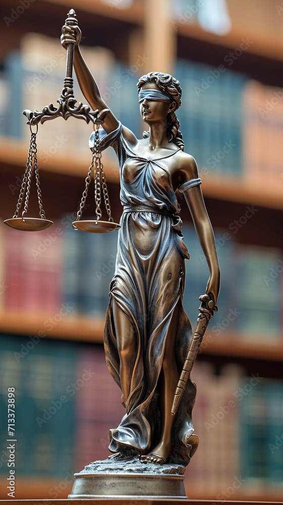bronze statue of justice. Generative AI bronze statue of justice. Generative AI