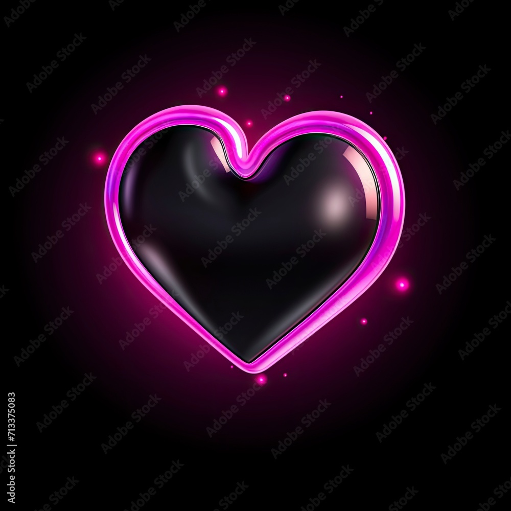 heart on black background