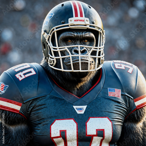 American football player gorilla photo