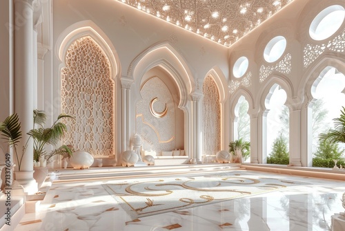 Minimalist 3D Concept Subtle and Simple Mosque Design