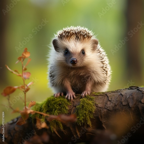 Very nice hedgehog baby image Generative AI © MiltonKumar