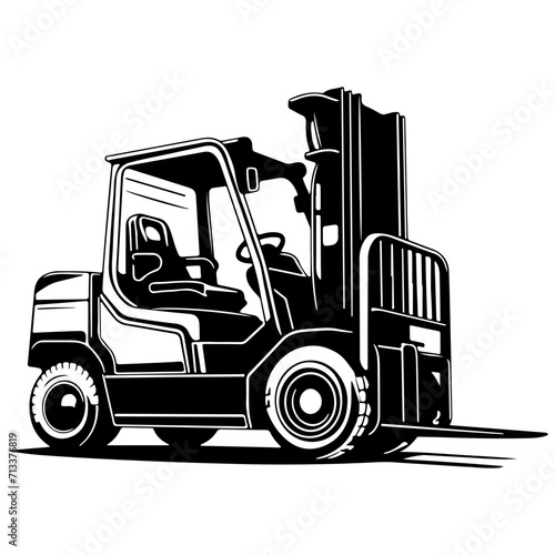 forklift black silhouette logo svg vector, forklift icon illustration.