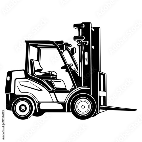 forklift black silhouette logo svg vector, forklift icon illustration.