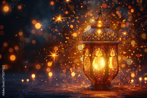 Regal Lamp Adorned with Patterns at the Mosque Holy Gate