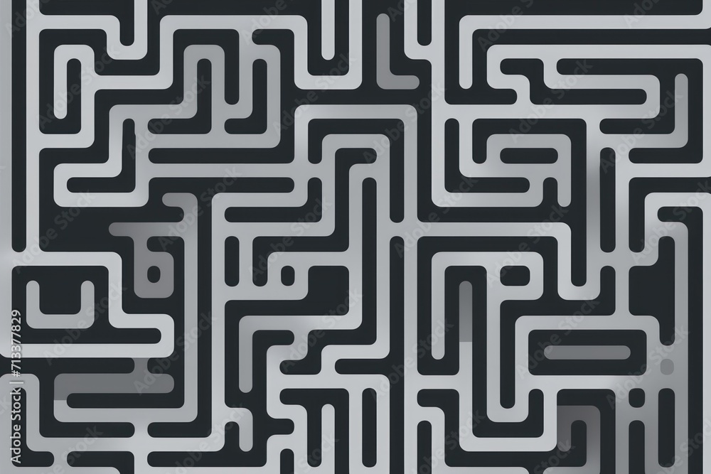 Random maze generator in the style of Jordn Grimmer, flat vector, apricot and gray