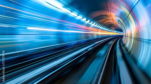 Abstract interpretation of a high-speed train motion with blur and kinetic energy background
