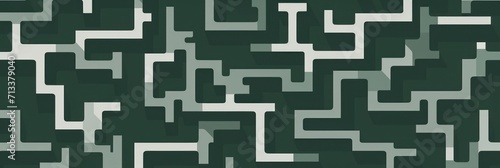 Random maze generator in the style of Jordn Grimmer, flat vector, forest green and gray