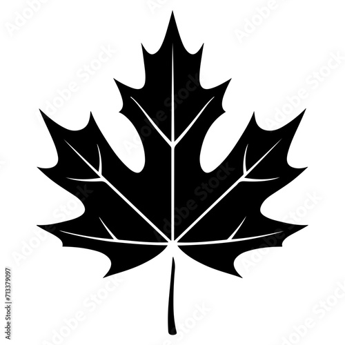 maple leaf icon illustration, maple leaf black silhouette logo svg vector