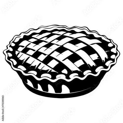 pie icon illustration, pie black silhouette logo svg vector