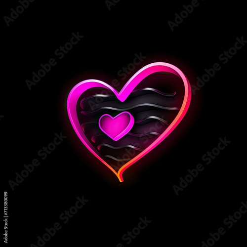 A 3D Instagram heart emoji with a black background  featuring a pink heart symbol. The emoji is hiper-realistic and hiper-detailed  making it visually captivating with generative ai