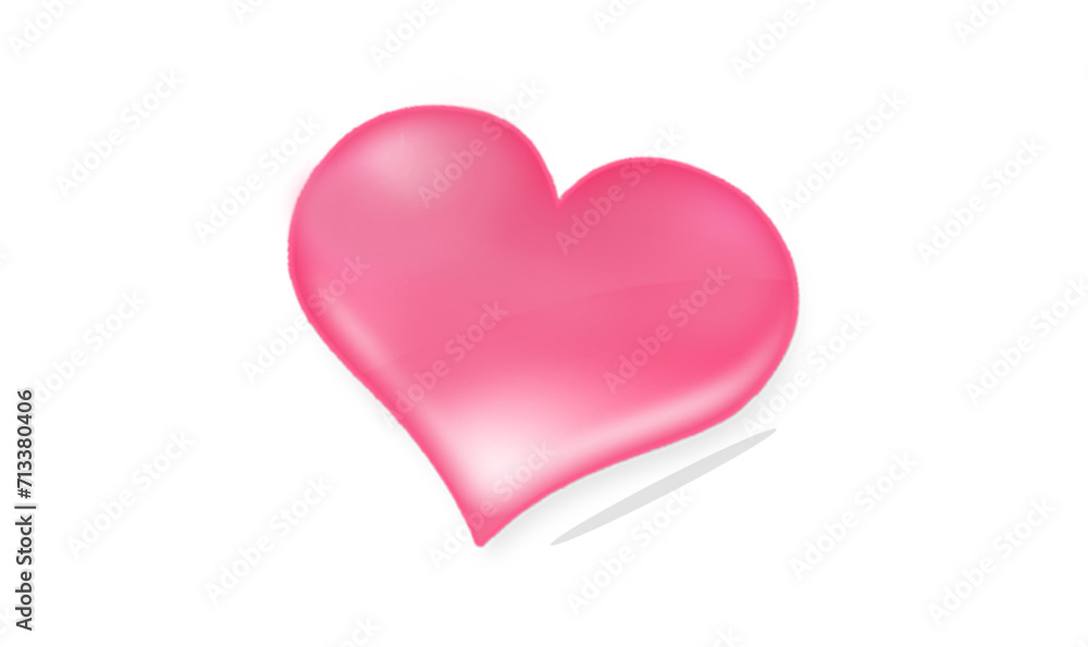 Pink Heart, pink heart isolated on a white background