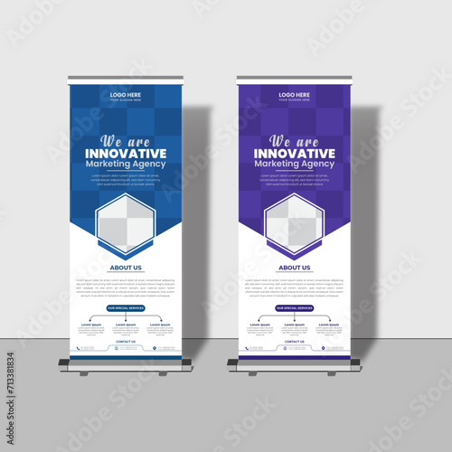 Konstfotografi Modern creative corporate business roll up banner design signage retractable ban
