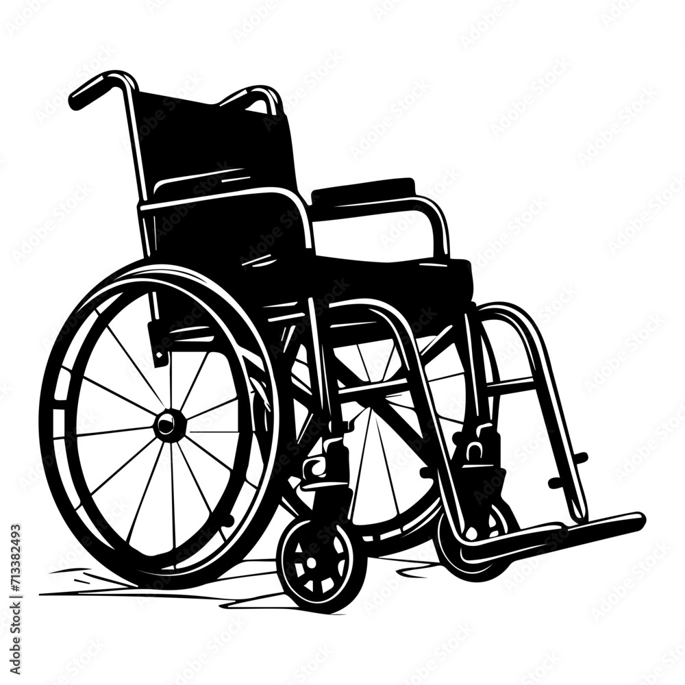 wheelchair black silhouette logo svg vector, wheelchair icon illustration.