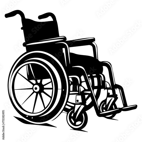 wheelchair black silhouette logo svg vector, wheelchair icon illustration.
