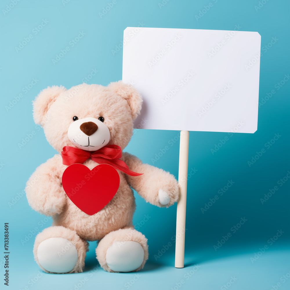 teddy bear with a blank card for valentine's teddy bear with a blank card for valentine's