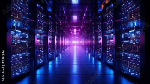 network of computer data server for internet and communication © Wolfilser